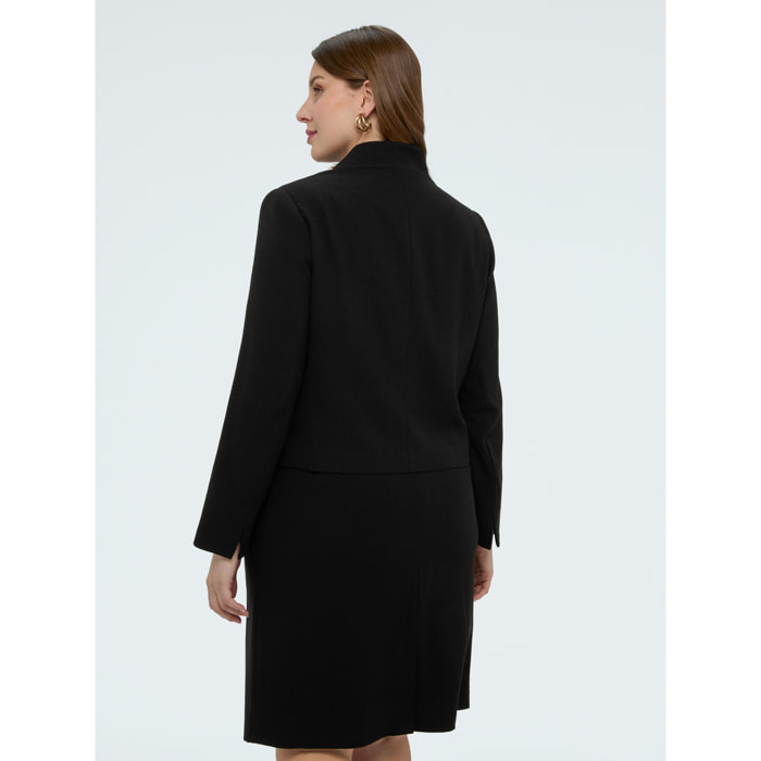 Fiorella Rubino - Blazer cropped in tessuto stretch - Nero