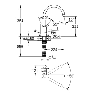 GROHE Feel Mitigeur monocommande Evier Supersteel 32670DC2