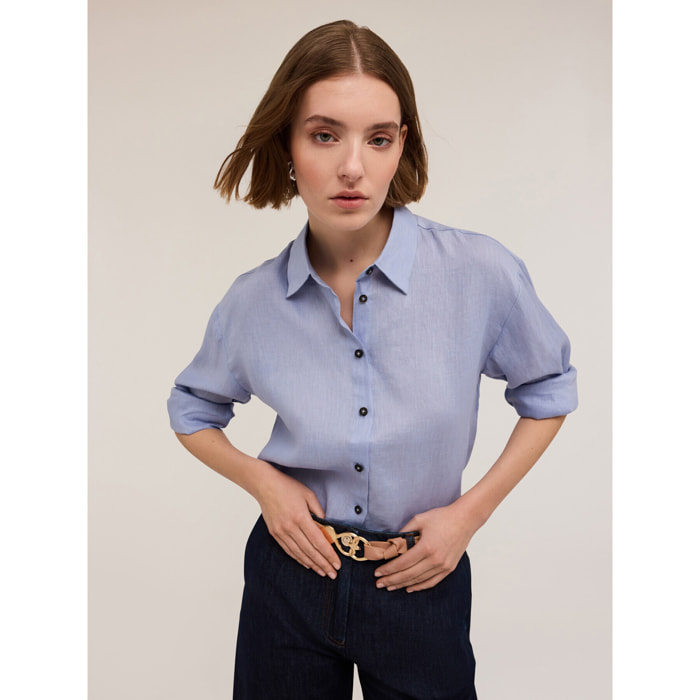 Motivi - Camisa de lino - Light - blue