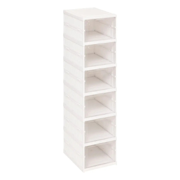 Range-chaussures Fold'n Box 6 paires blanc