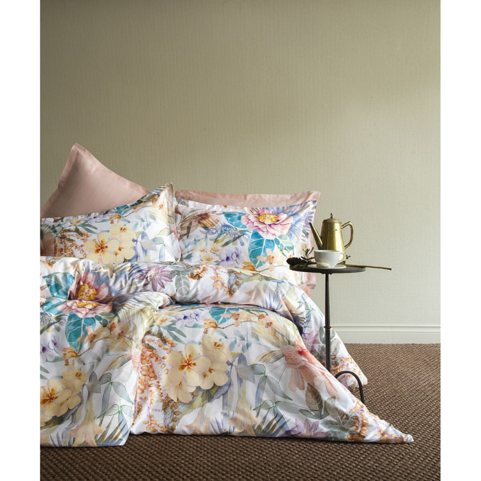 Parure housse de couette et taies oreiller 100% Satin de Coton imprimé