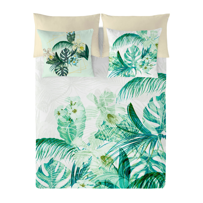 Costura - Funda Nórdica Estampada - Cierre Solapa - 100% Algodón - Incluye 1/2 Fundas de Almohada - Toscana Tropical