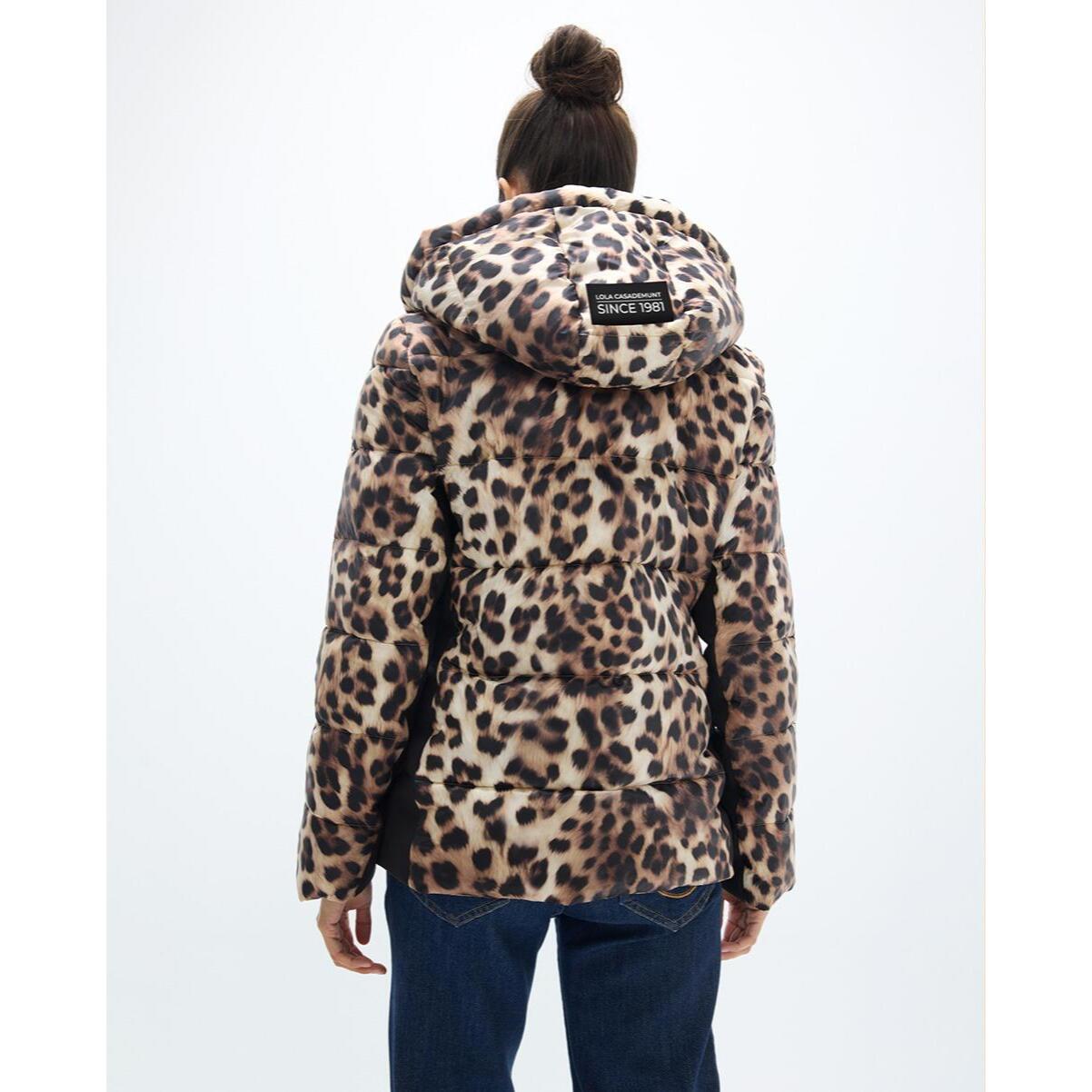 Giacca a vento aderente con stampa leopardata