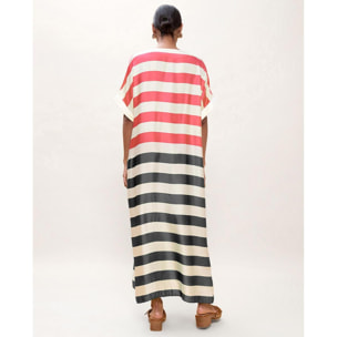 Abito lungo a righe tricolori