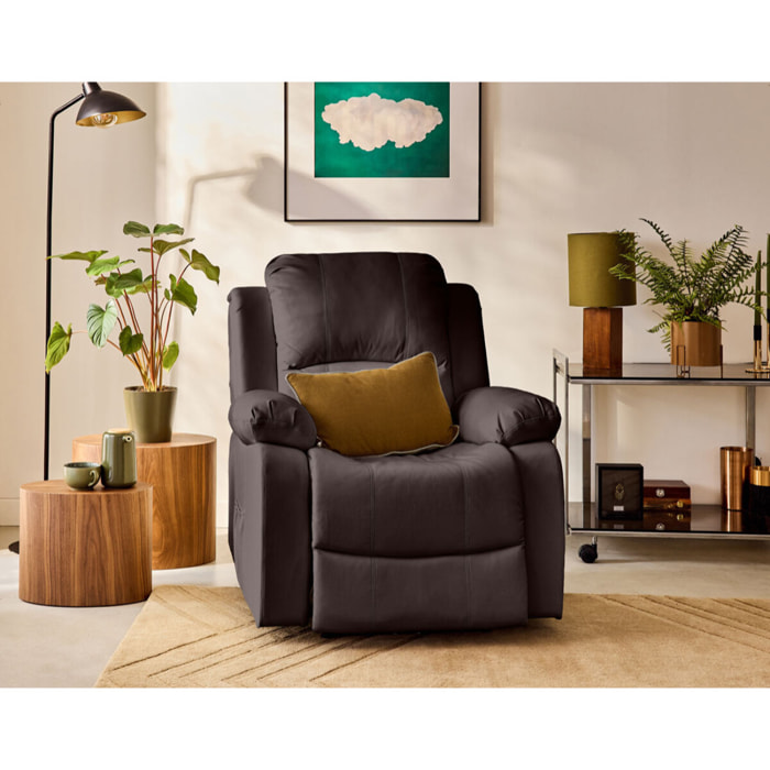 Armand - fauteuil relax électrique en simili - Marron