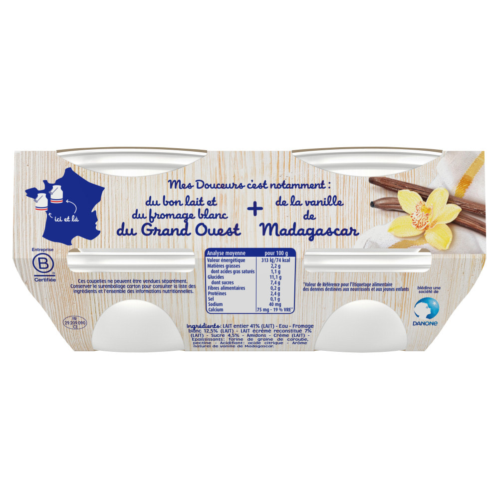 24 Desserts Vanille de Madagascar 6x(4x100g) - Douceurs au fromage blanc Dès 6 Mois