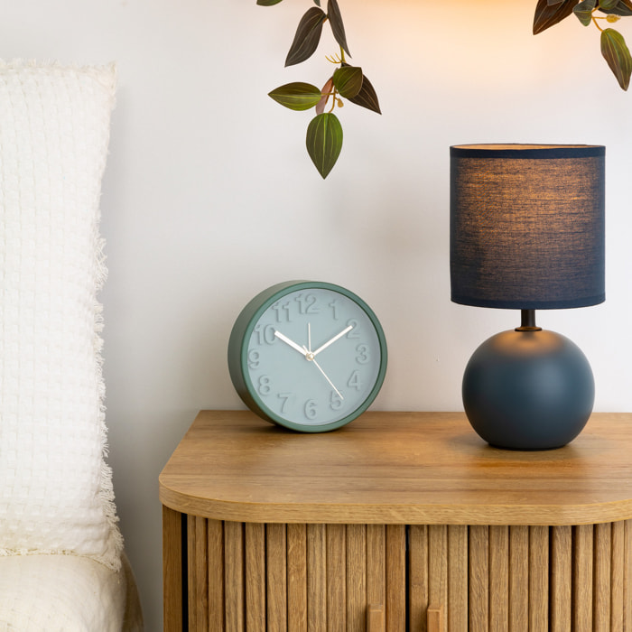 Lampe céramique "Timéo" bleu mat H25cm