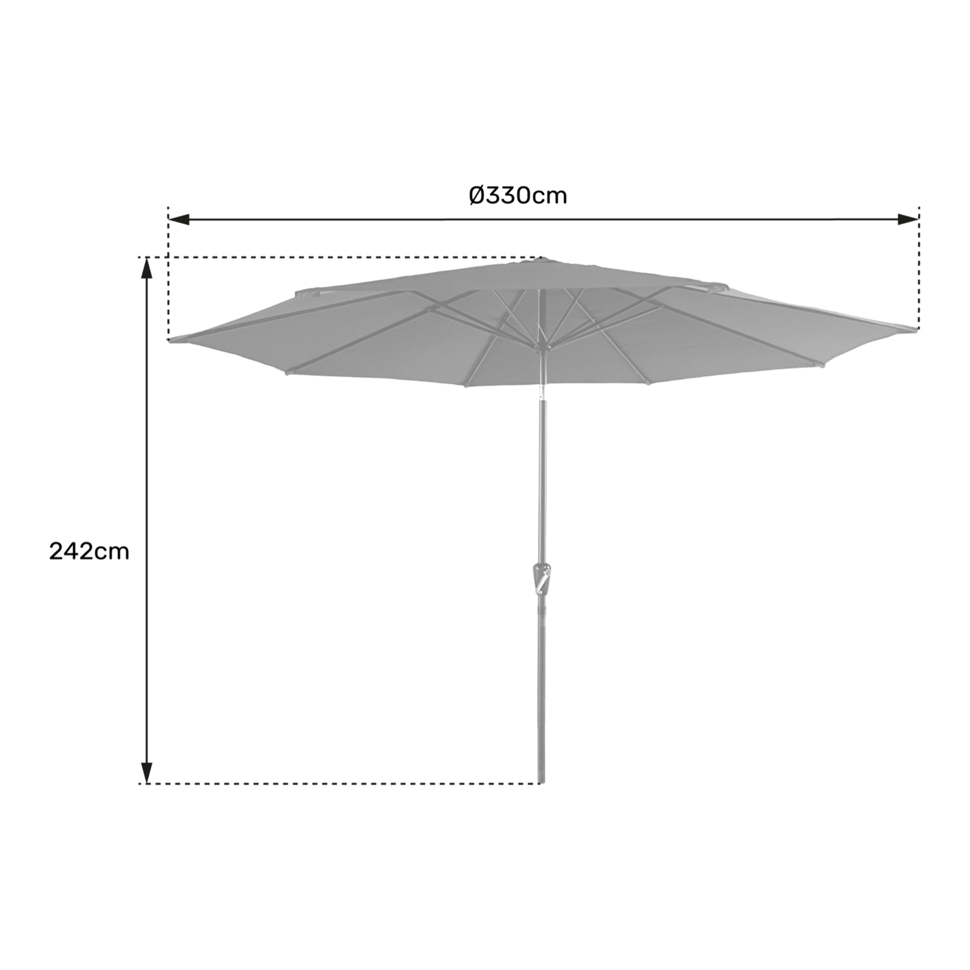 Parasol droit HAPUNA rond -