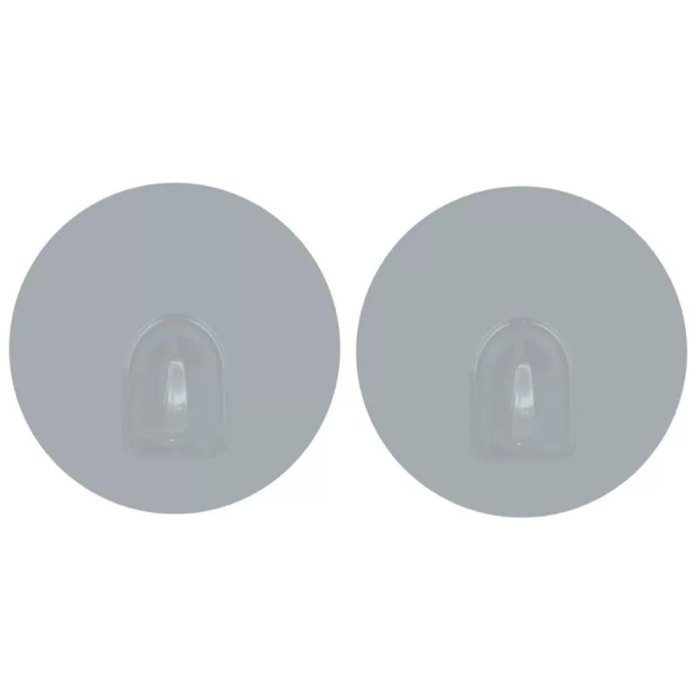 Lot de 2 crochets rond muraux repositionnables Gris clair MSV