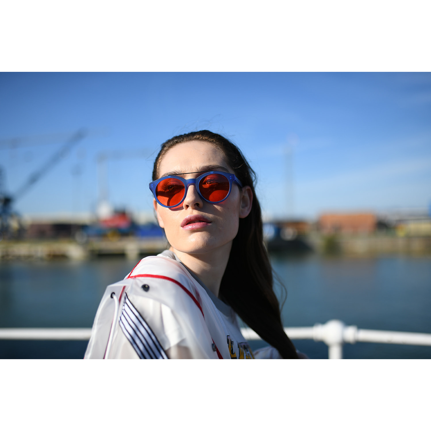 Gafas de sol OCEAN TIBURON - Trans azul esmerilado trans. rojo