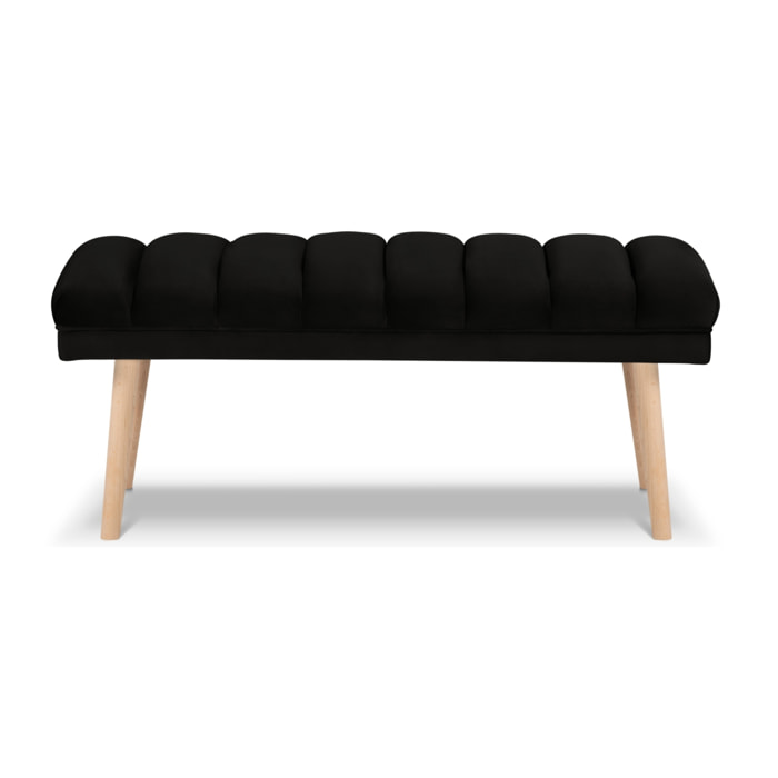 Banc "Frison" 2 places en velours noir