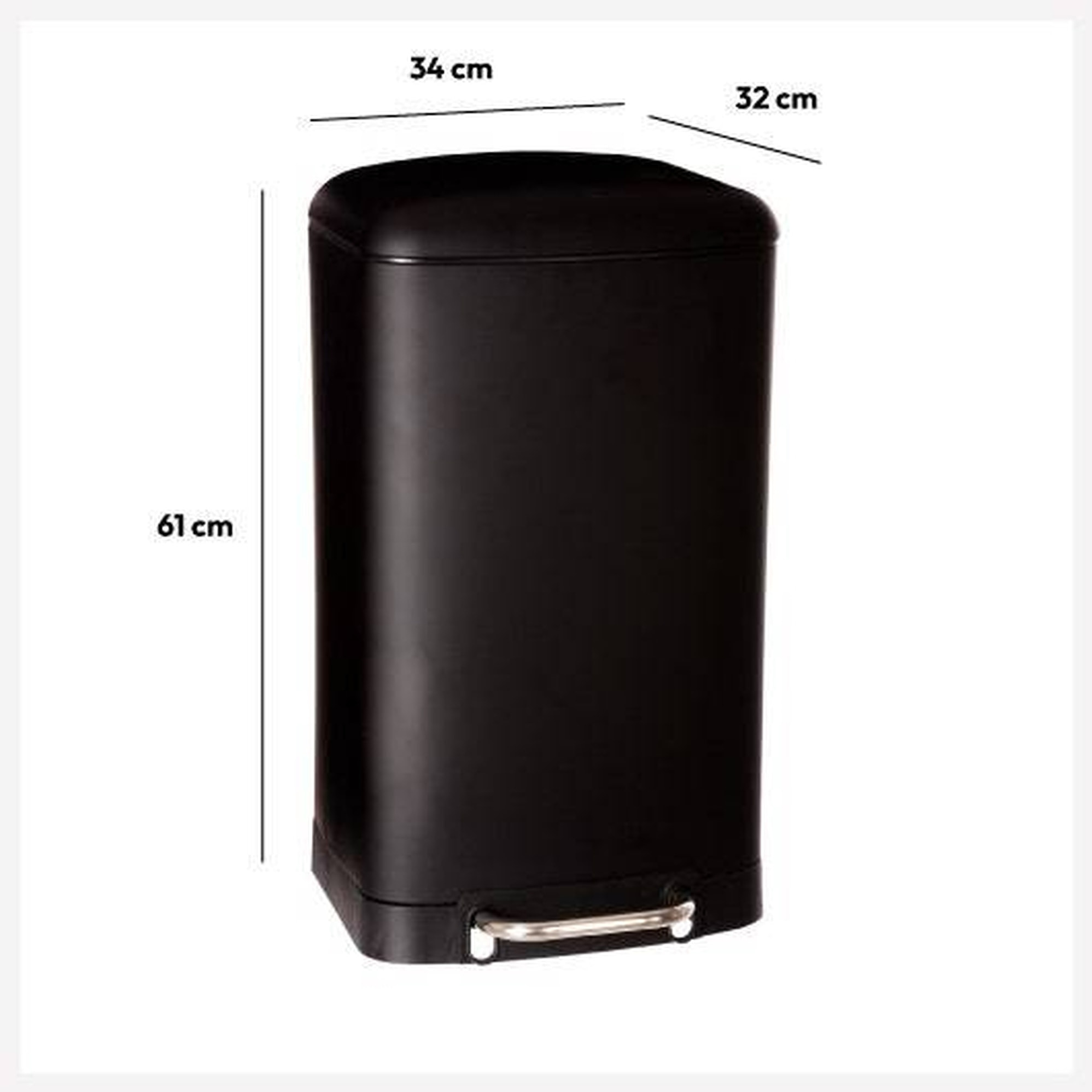 Contenedor de basura negro Ariane 30 l