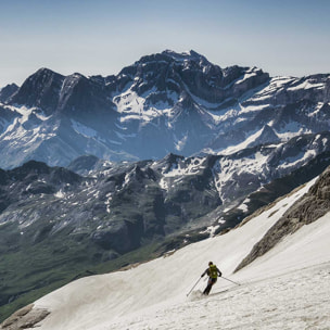 Tableau montagne skieur Toile imprimée