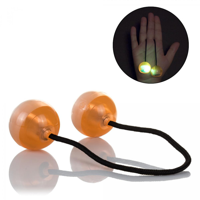 Clacker Ball anti estrés semi esféricas con luz led multicolor