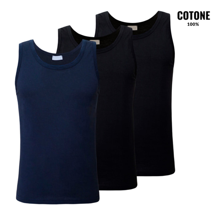 3 Canotte da Uomo 100% Cotone LIABEL Art. 4428