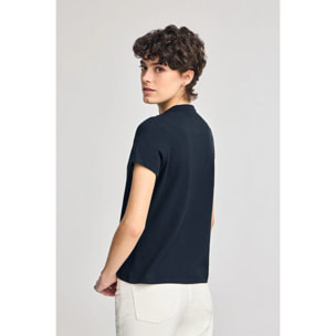 Camiseta básica azul marino con logo engomado Polo Club