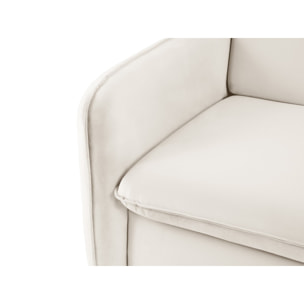 Canapé convertible "Vienna" 2 places en velours beige clair