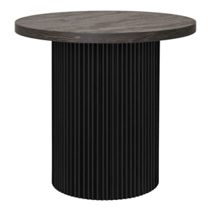 Tavolino d'appoggio Boavista marrone scuro con base a doghe ø48 cm