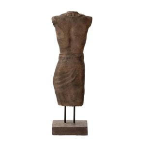 Figura Torso Hombre Piedra Marron 20x20x70 Cm