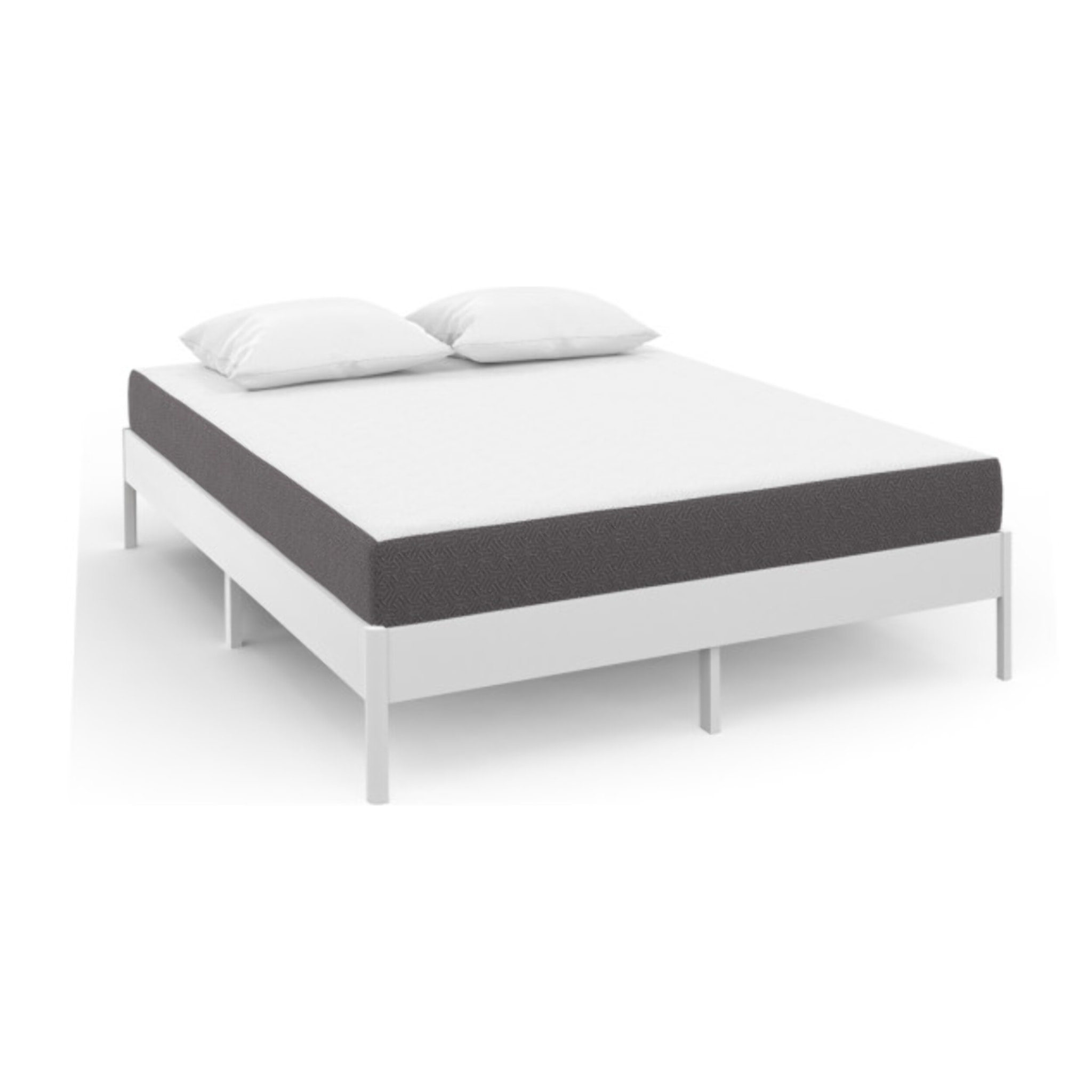 Matelas mémoire de forme - 160 cm - Dessus design blanc, coté design gris