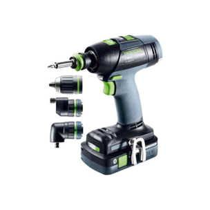 Perceuse visseuse sans fil T 18+3 HPC 4.0 I-Set - FESTOOL - avec 2 batteries 18V 4.0Ah - chargeur - accessoires - Systainer - 576989