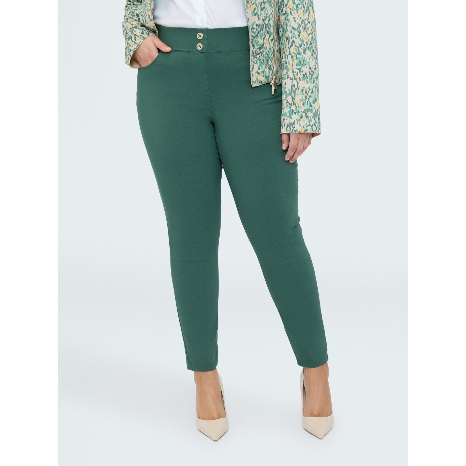 Fiorella Rubino - Pantaloni Skinny in misto viscosa - Verde