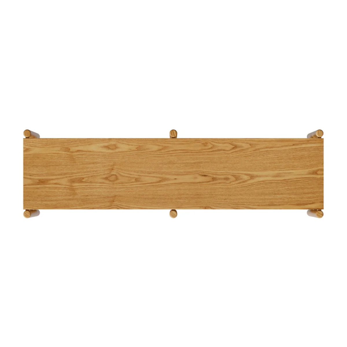 Etagère en bois d'hévéa massif, 2 étagères - Emel