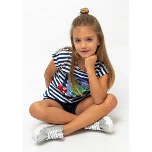 Camiseta con Diseño Frontal en Azul