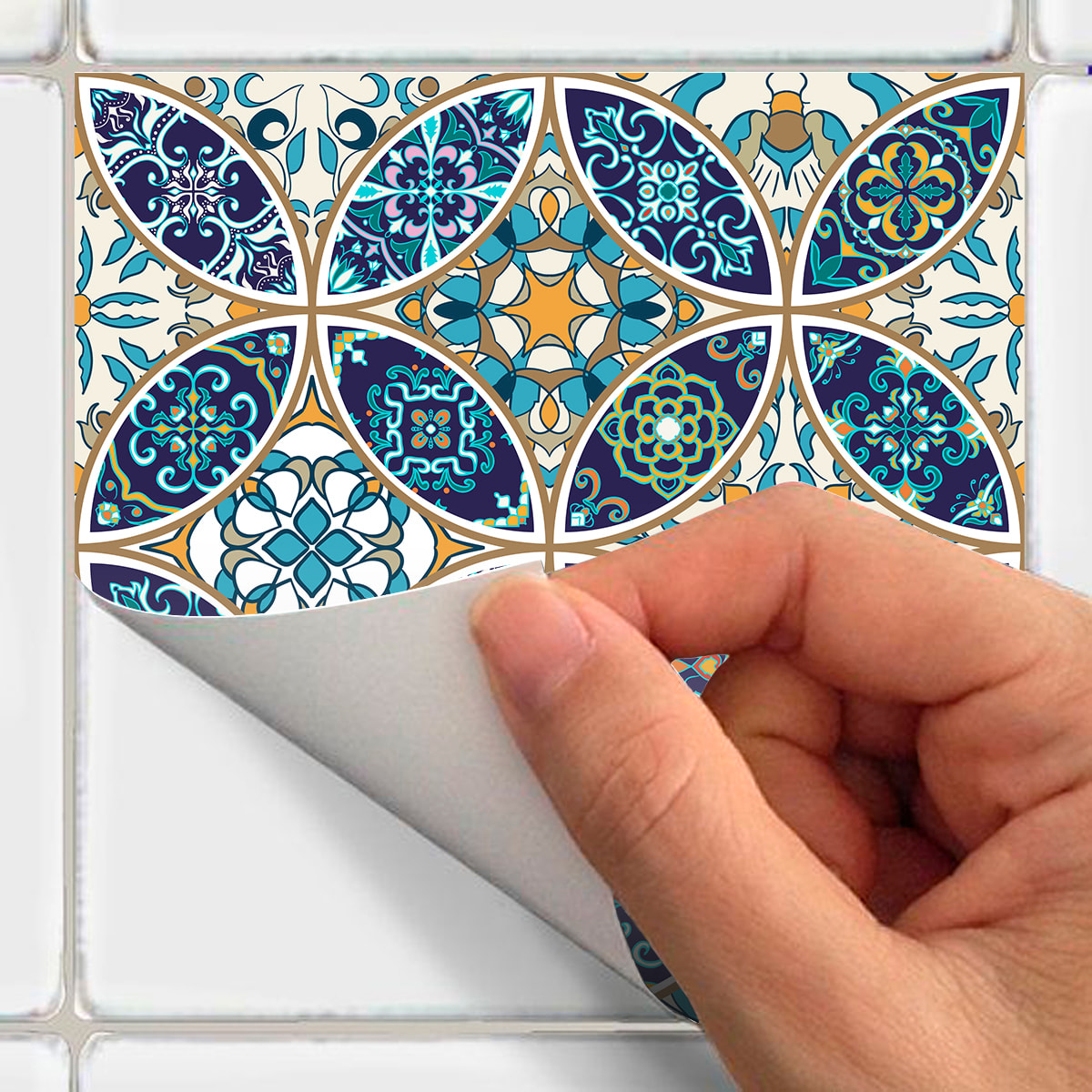 Stickers muraux - Sticker Mural Carrelage adhésif Cuisine Salle de Bain - 60 STICKERS CARRELAGES AZULEJOS DARIO