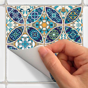 Stickers muraux - Sticker Mural Carrelage adhésif Cuisine Salle de Bain - 60 STICKERS CARRELAGES AZULEJOS DARIO