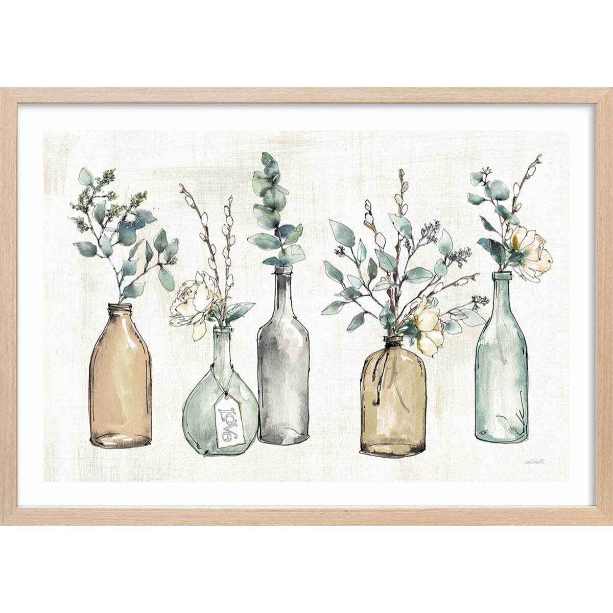 Affiche Boutures d'été Affiche + cadre en bois - Chêne