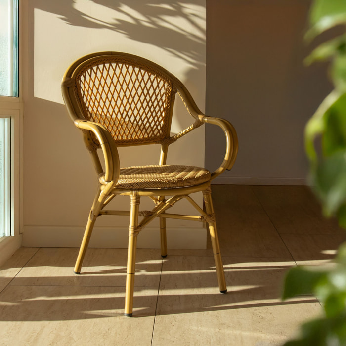 Lot de 2 fauteuils de table en rotin synthétique CAPRI