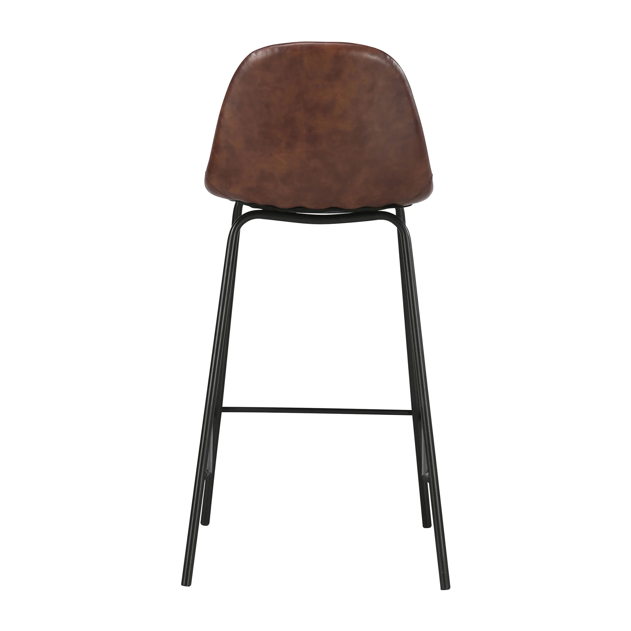 Chaise pour îlot central 65 cm en cuir synthétique marron - Henrik