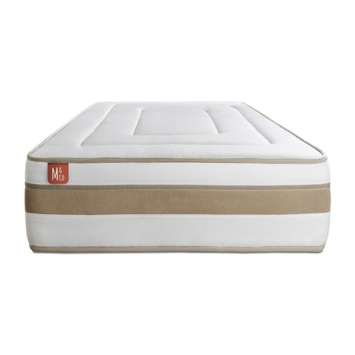 Matelas Ressorts ensachés et mémoire de forme - Confort équilibré et accueil enveloppant - 26 d'épaisseur, 7 zones de confort - Aération naturelle - 1 place