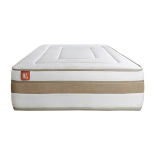 Matelas Ressorts ensachés et mémoire de forme - Confort équilibré et accueil enveloppant - 26 d'épaisseur, 7 zones de confort - Aération naturelle - 1 place