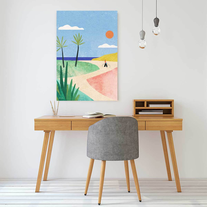 Tableau paysage beach girl  Toile imprimée