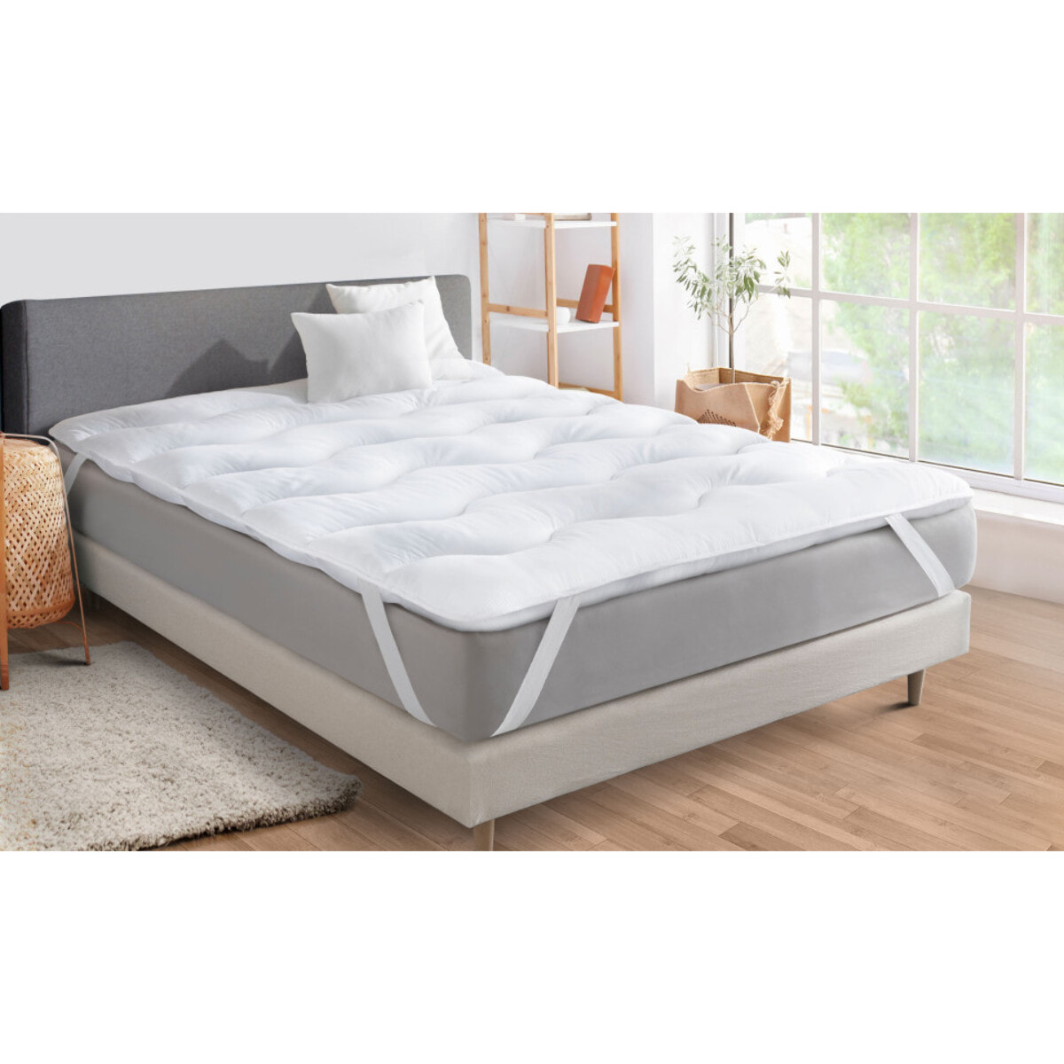 Surmatelas 1000 g/m² plumes d'oie anti acariens