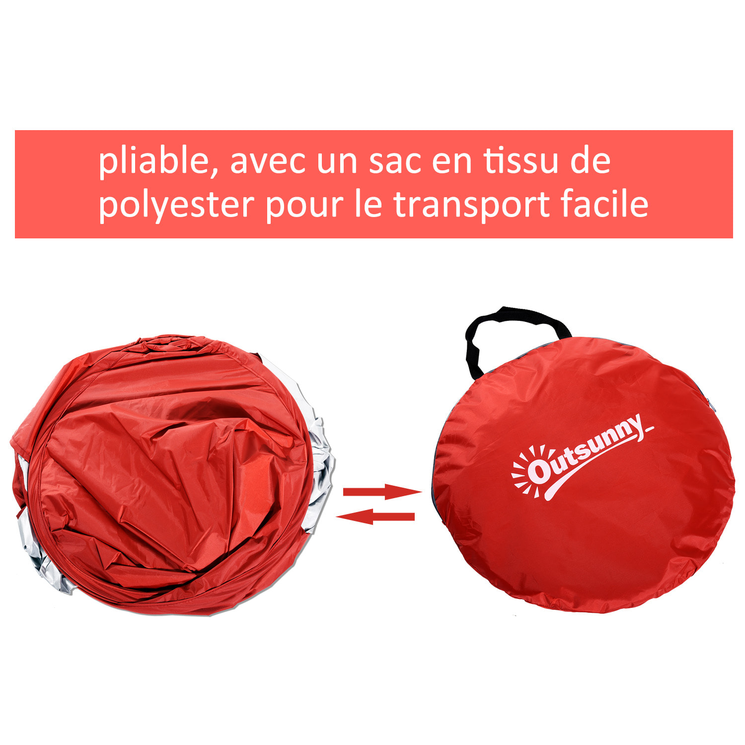 Abri de plage tente pop-up rouge