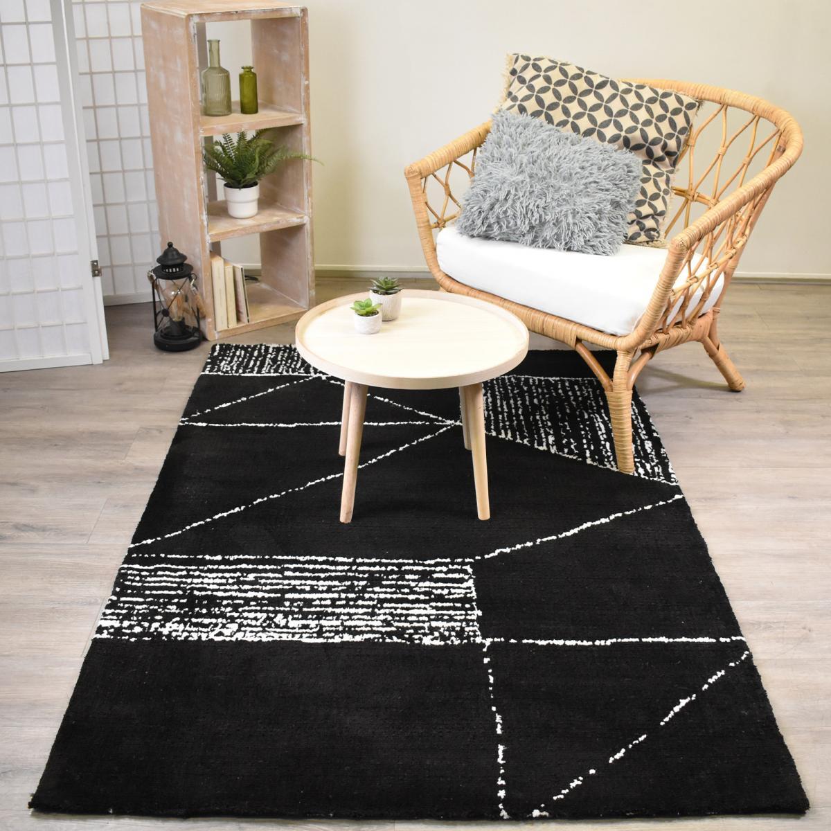 Tapis tufté à la main aux motifs géométriques