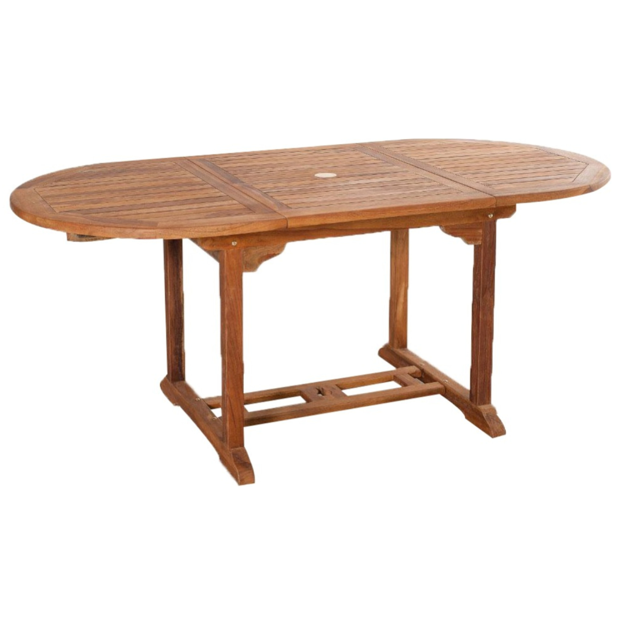 NARRA Salon de jardin Teck huilé 6 pers - Table ovale 4 chaises 2 fauteuils