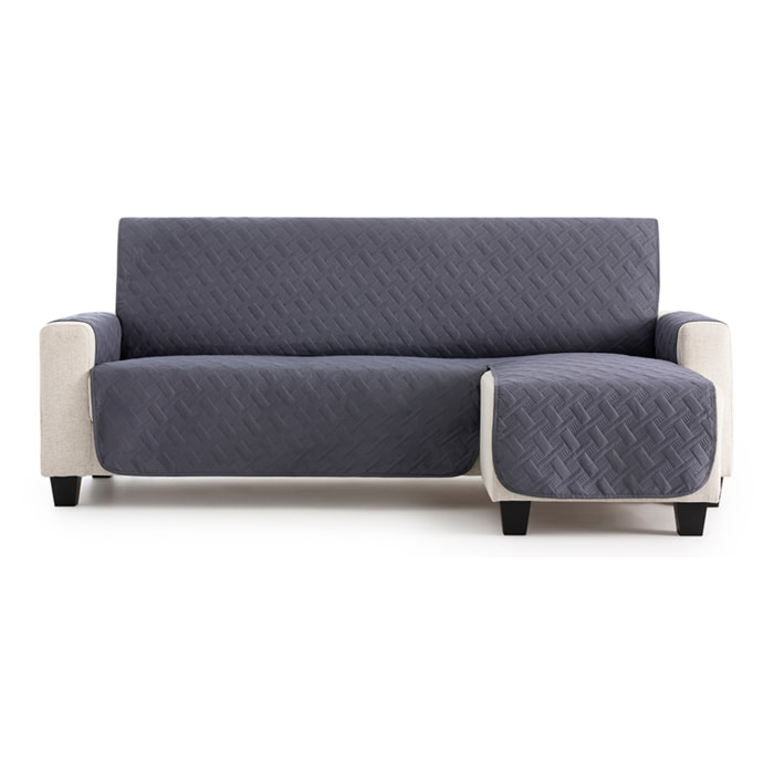 Cubre sofá para Chaise Longue DRY acolchado y antimanchas gris (brazo derecho)