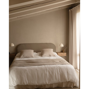 Tête de lit déhoussable en bouclé marron en différentes tailles