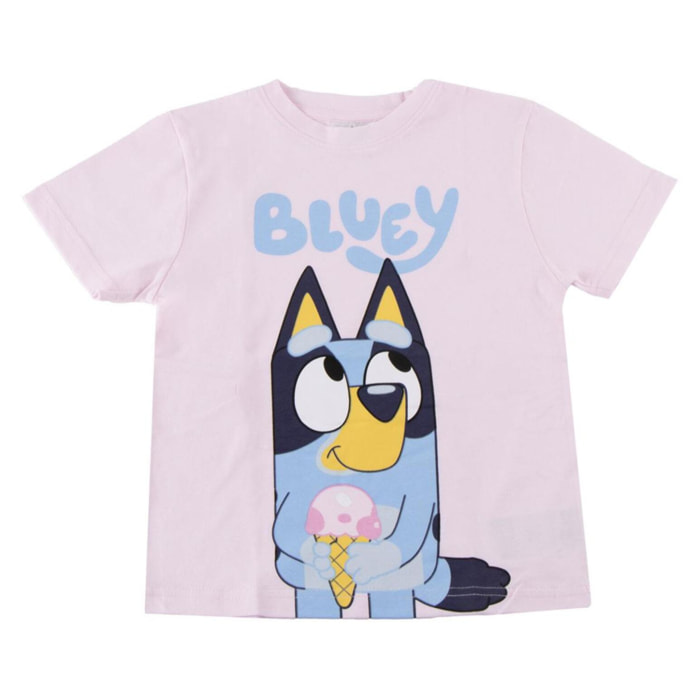 Camiseta Corta Bluey - Color Rosa