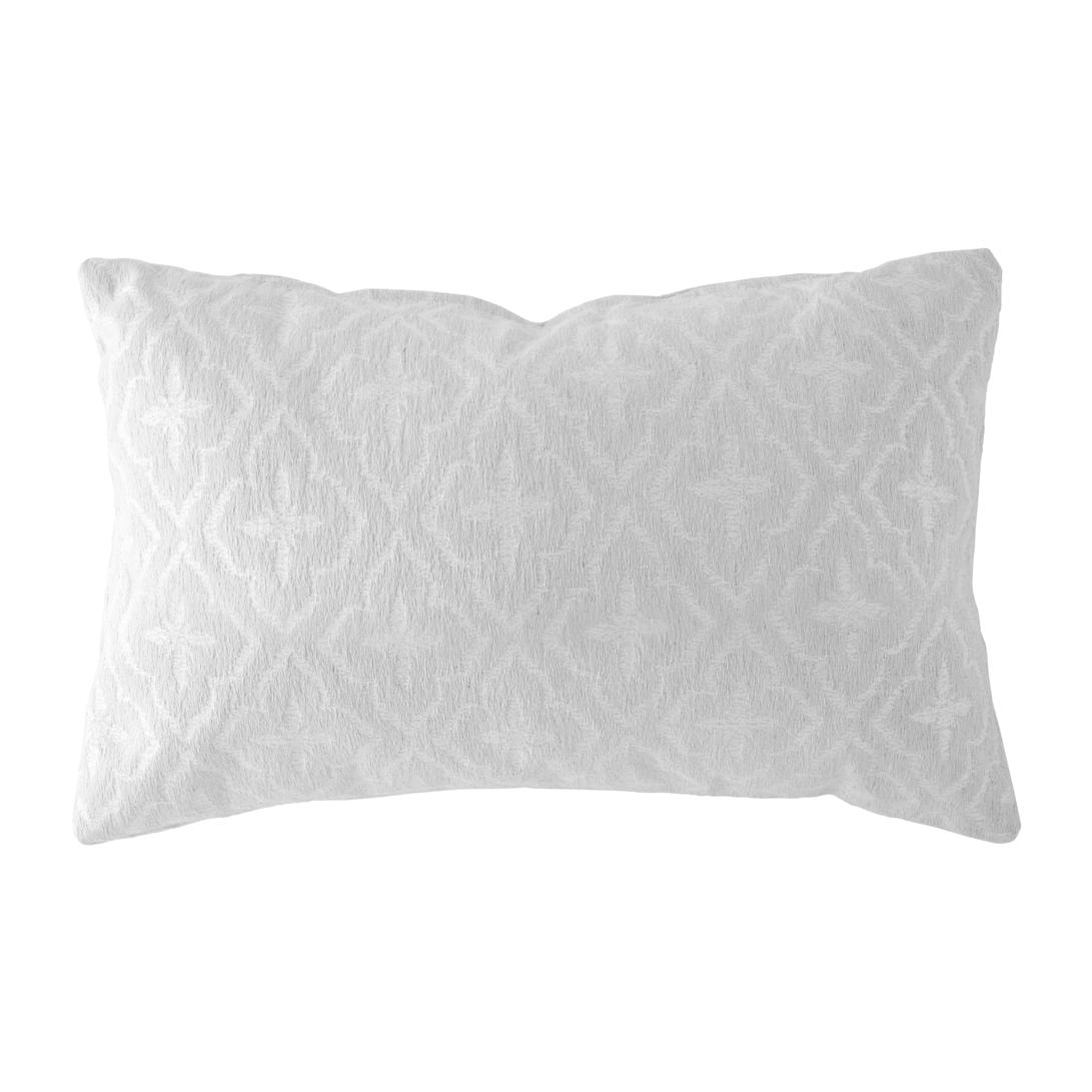 Lot de 2 housses de coussin jacquard BRENTA-B 30x50 cm blanc