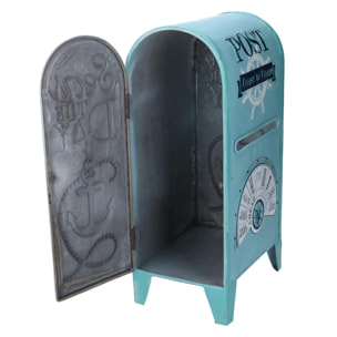 Cassetta posta in metallo mare azzurro cm18x13,5h35,5
