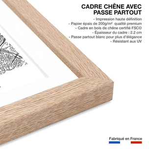 Affiche graphique amsterdam netherlands Affiche + cadre en bois - Chêne