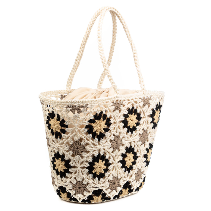 Basento Borsa a spalla Donna. Realizzato in cotone tessuto a mano.