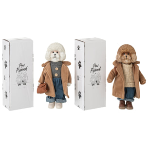 J-Line figurine Caniche Manteau + Sac - polyrésine - mix - large - 2 pièces