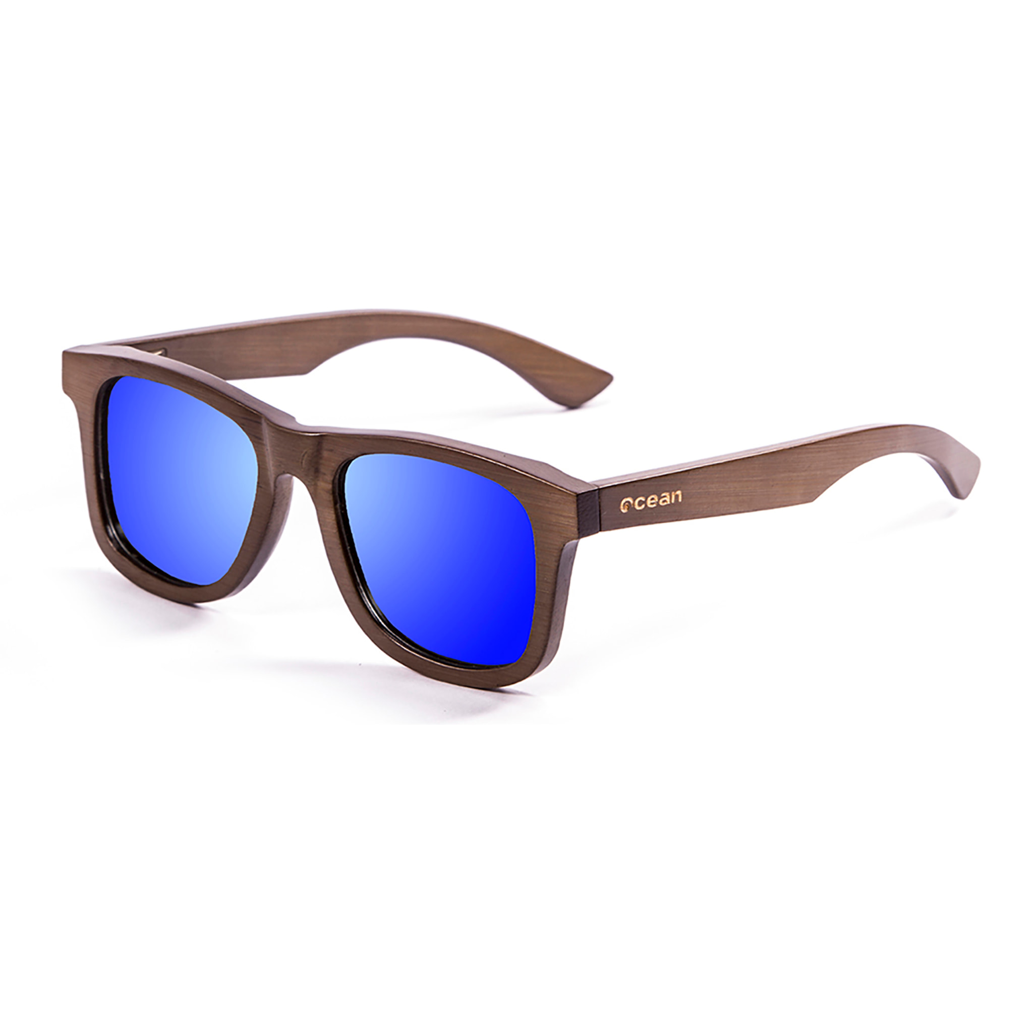 Gafas de sol OCEAN VICTORIA - Bambú marrón oscuro / Polarizada azul revo