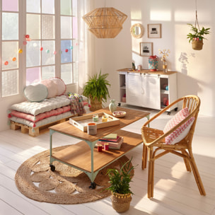 Tapis ajouré "Esra" en jute D80 cm